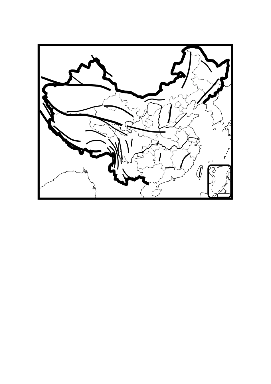 中国山脉空白图_第1页