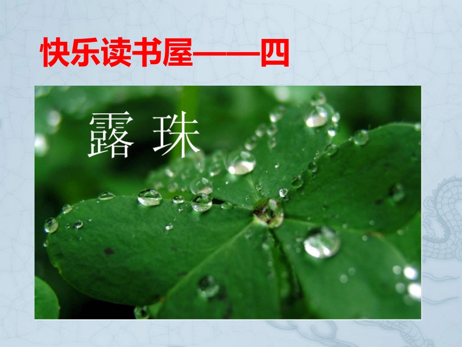 露珠——快乐读书屋四_第1页