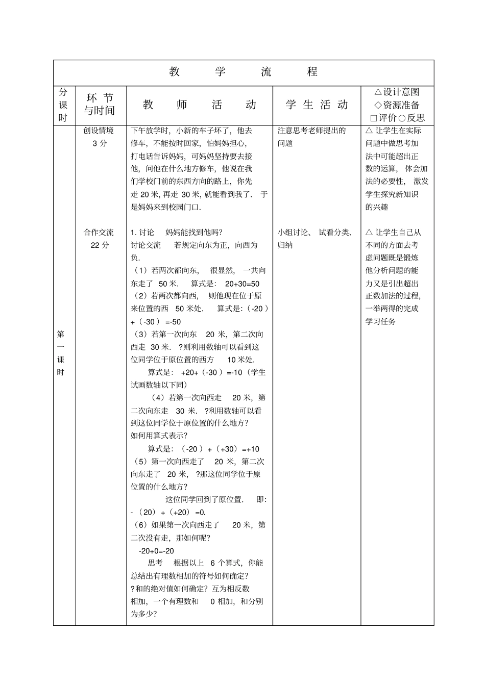 有理数加减法教学设计_第2页