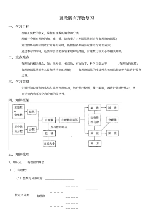 有理数知识总结有用