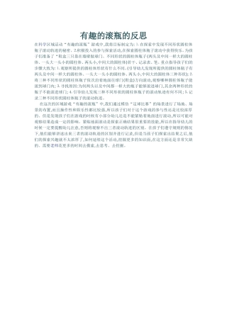 有趣的滚瓶的反思