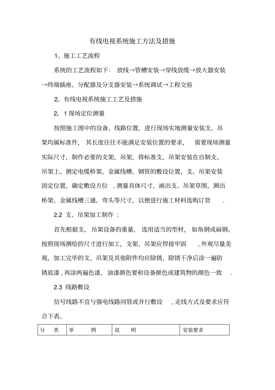 有线电视系统施工方案_第1页