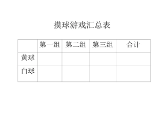 摸球游戏汇总表