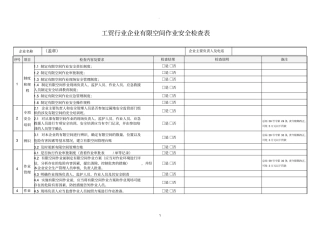 有限空间作业检查表