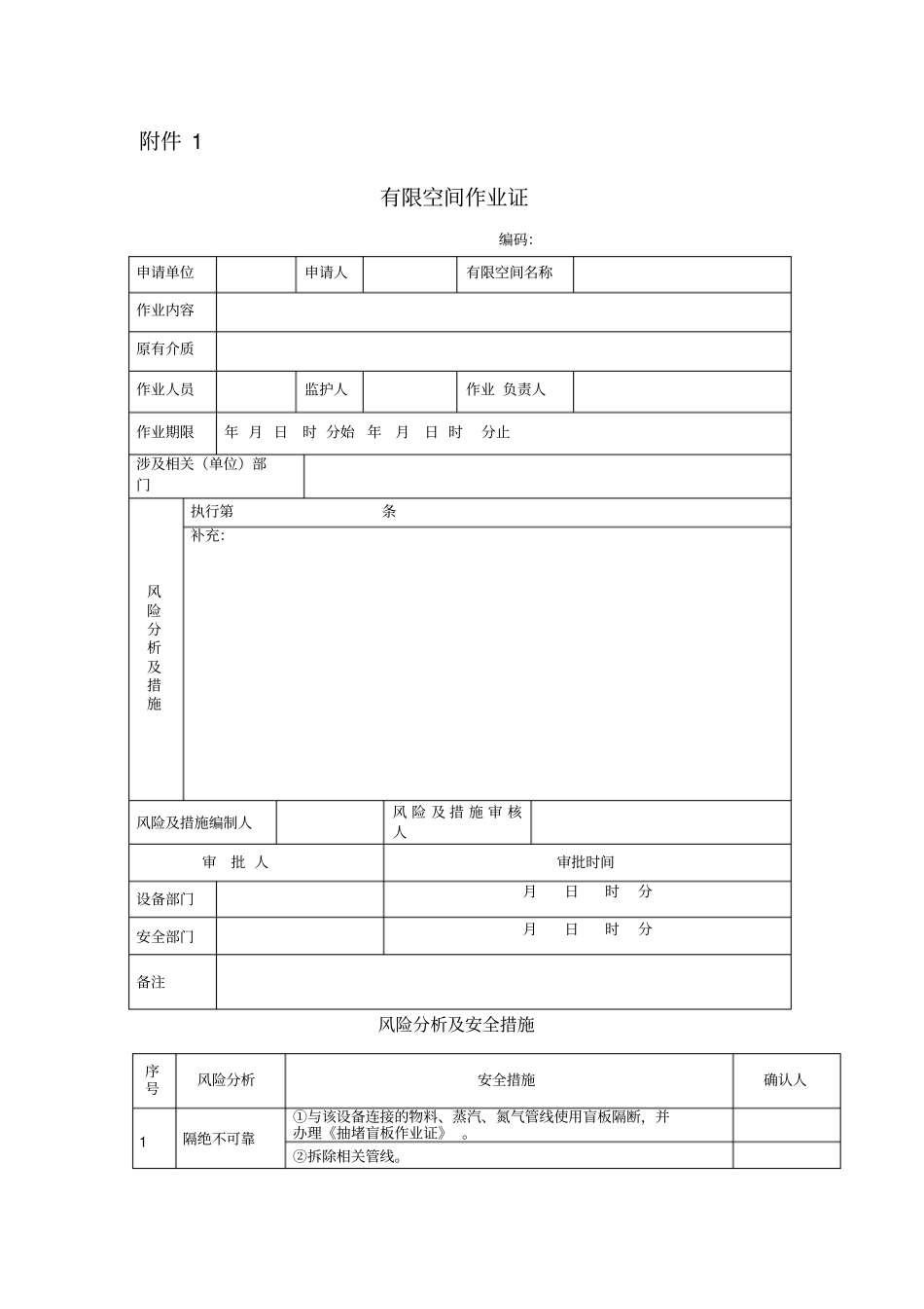 有限空间作业证_第1页