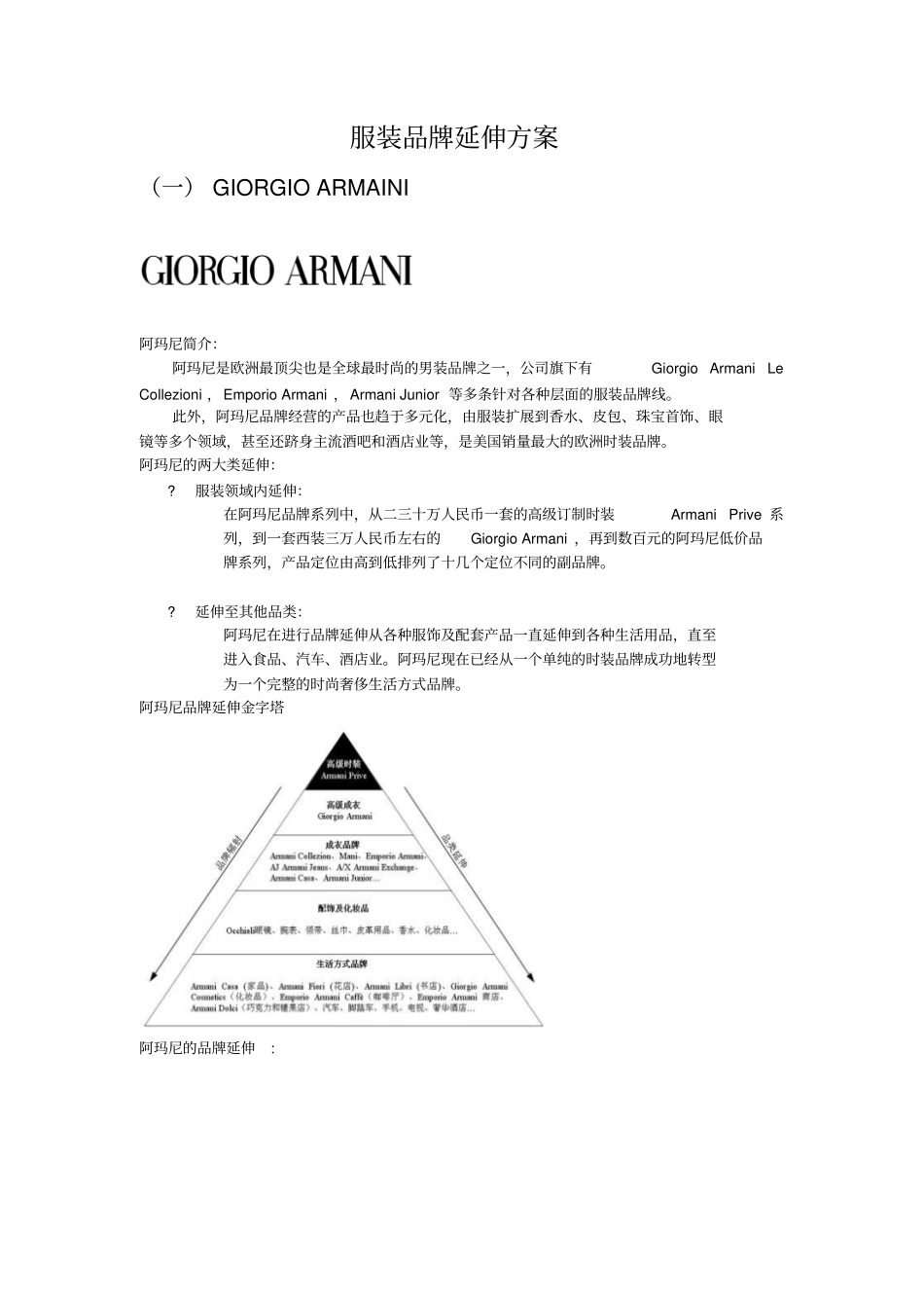 服装品牌延伸经典案例_第1页