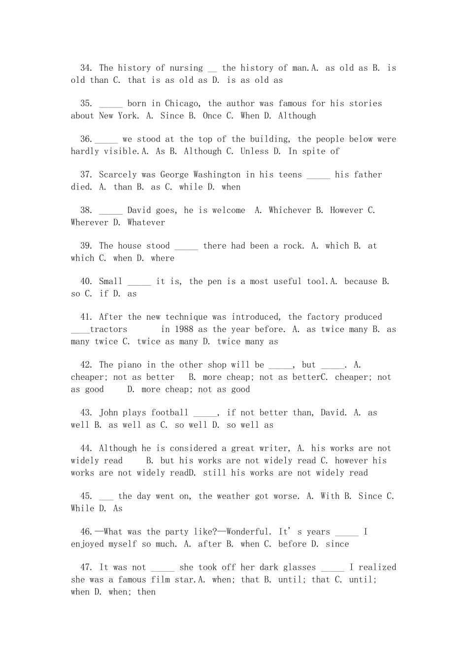 初中英语状语从句专项语法习题_第3页