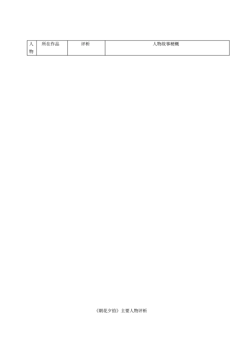 朝花夕拾主要人物评析表_第1页