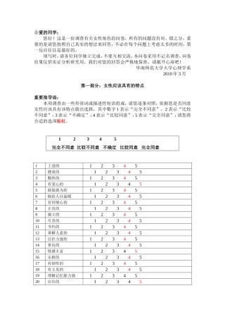 自编女性问卷
