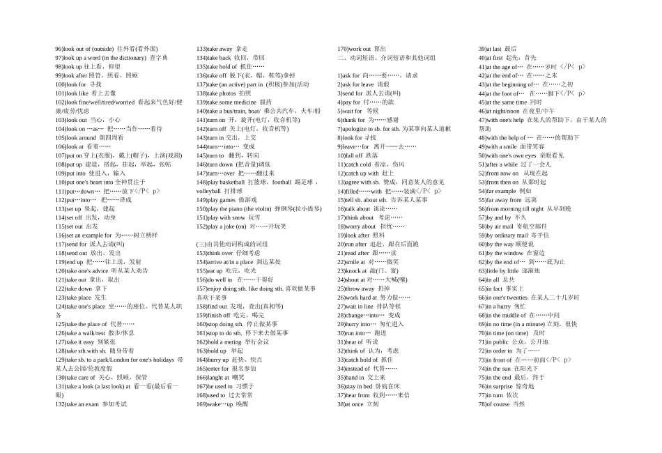 初中英语常用词组复习_第2页