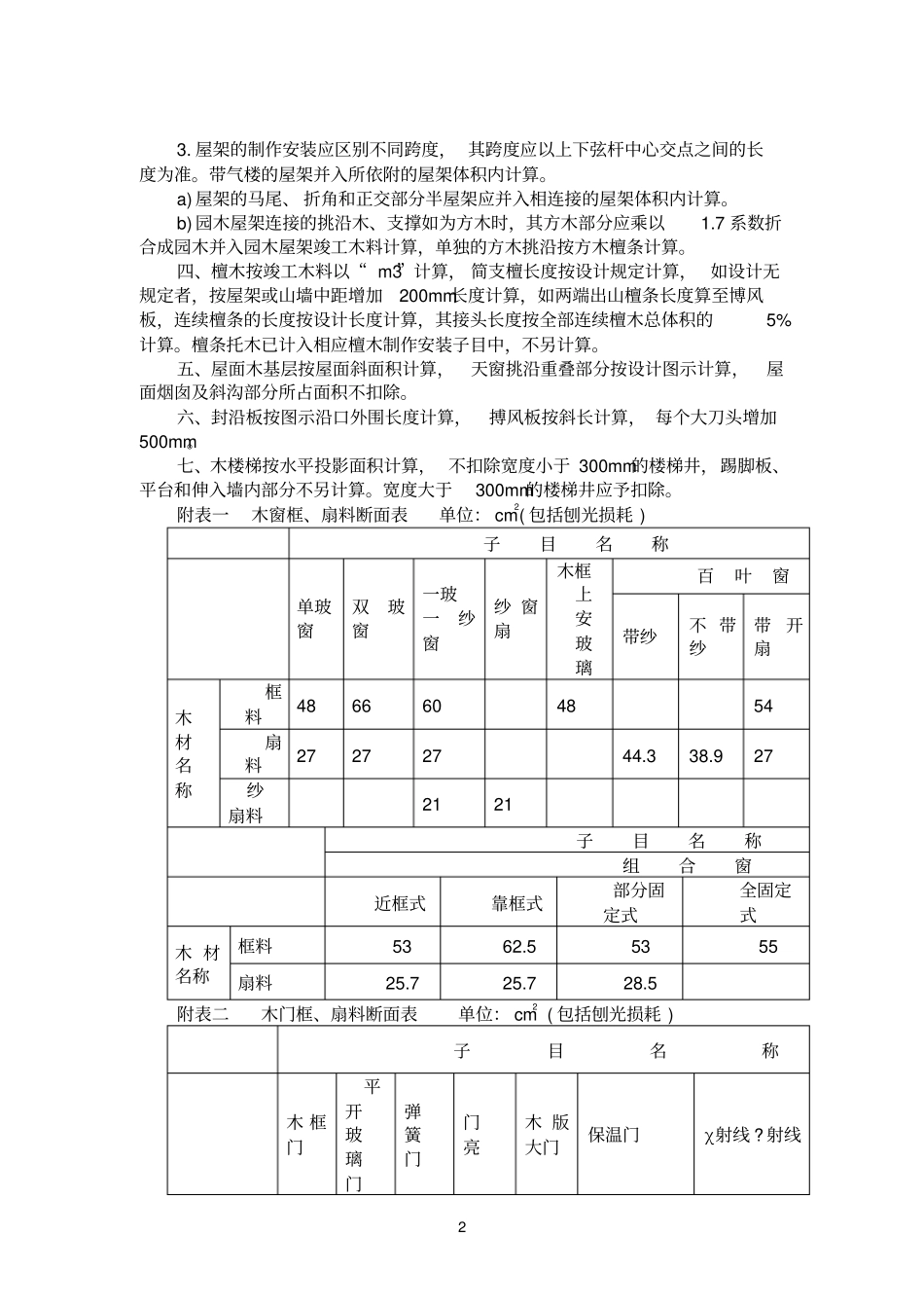 木门窗和木结构工程定额_第2页