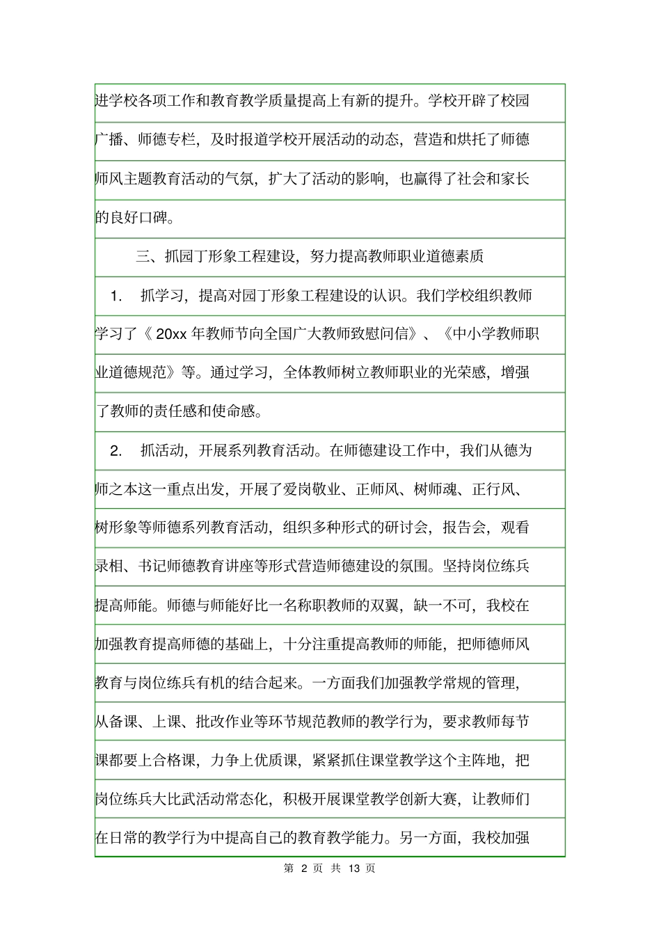 本年师德师风工作总结年终工作总结_第2页