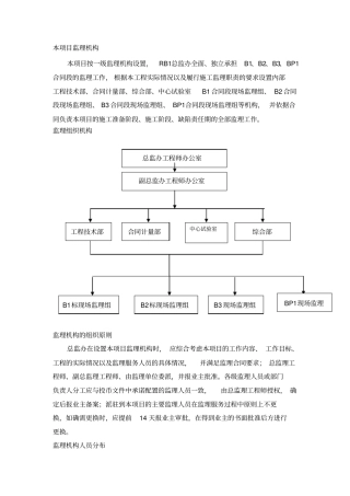 本项目监理机构
