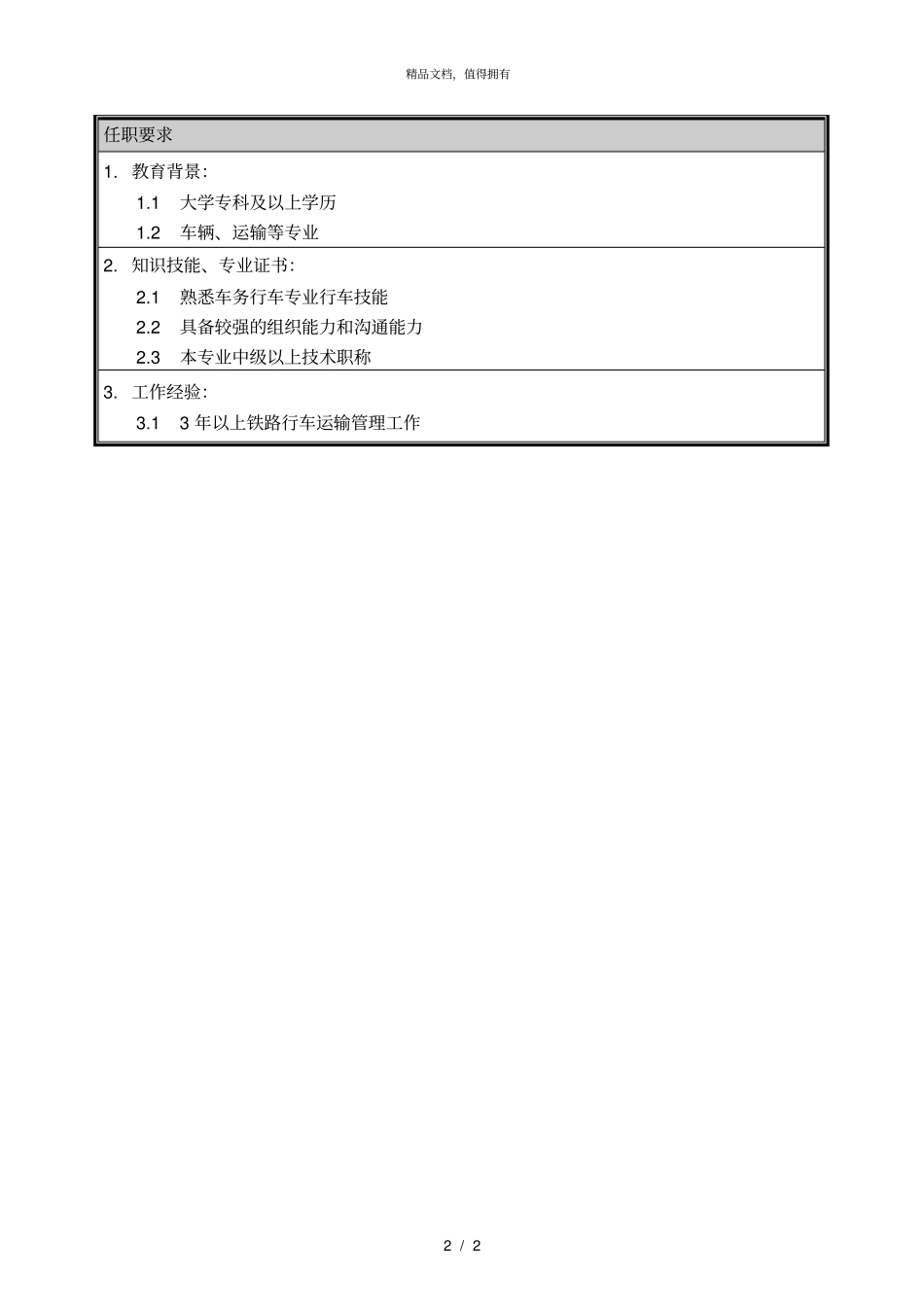 朴智—神华朔黄铁路公司—12岗位说明书车务运输工程师_第2页