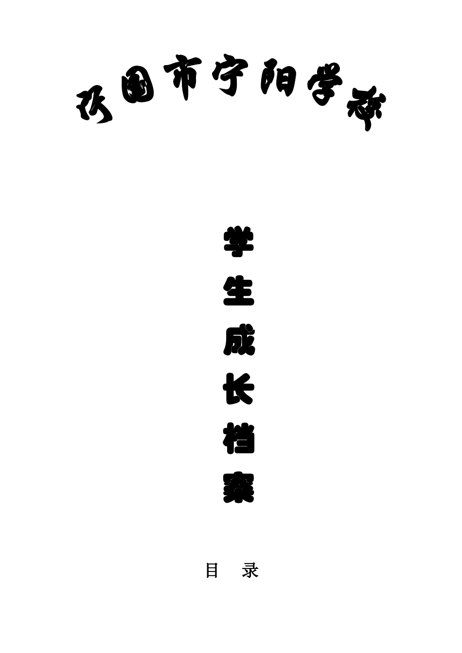 宁阳学校学生成长档案_第1页