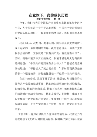 我在党旗下成长