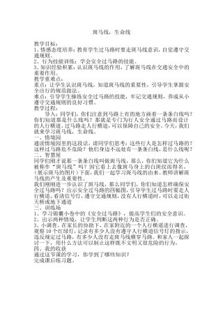 斑马线，生命线