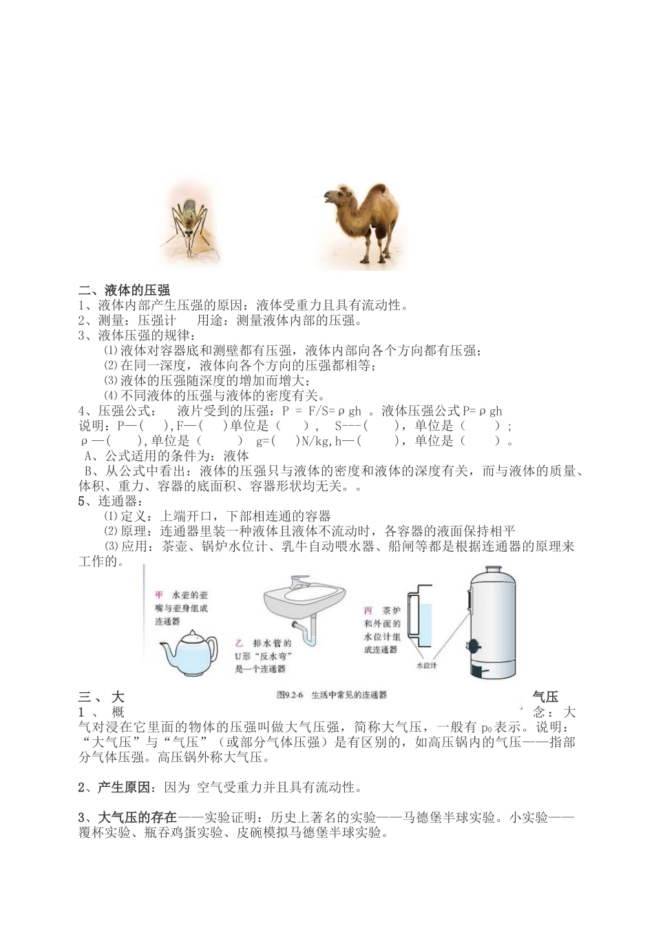 压强知识点Word文档_第2页