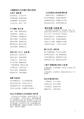 人教版语文九年级下册古诗词(必备)