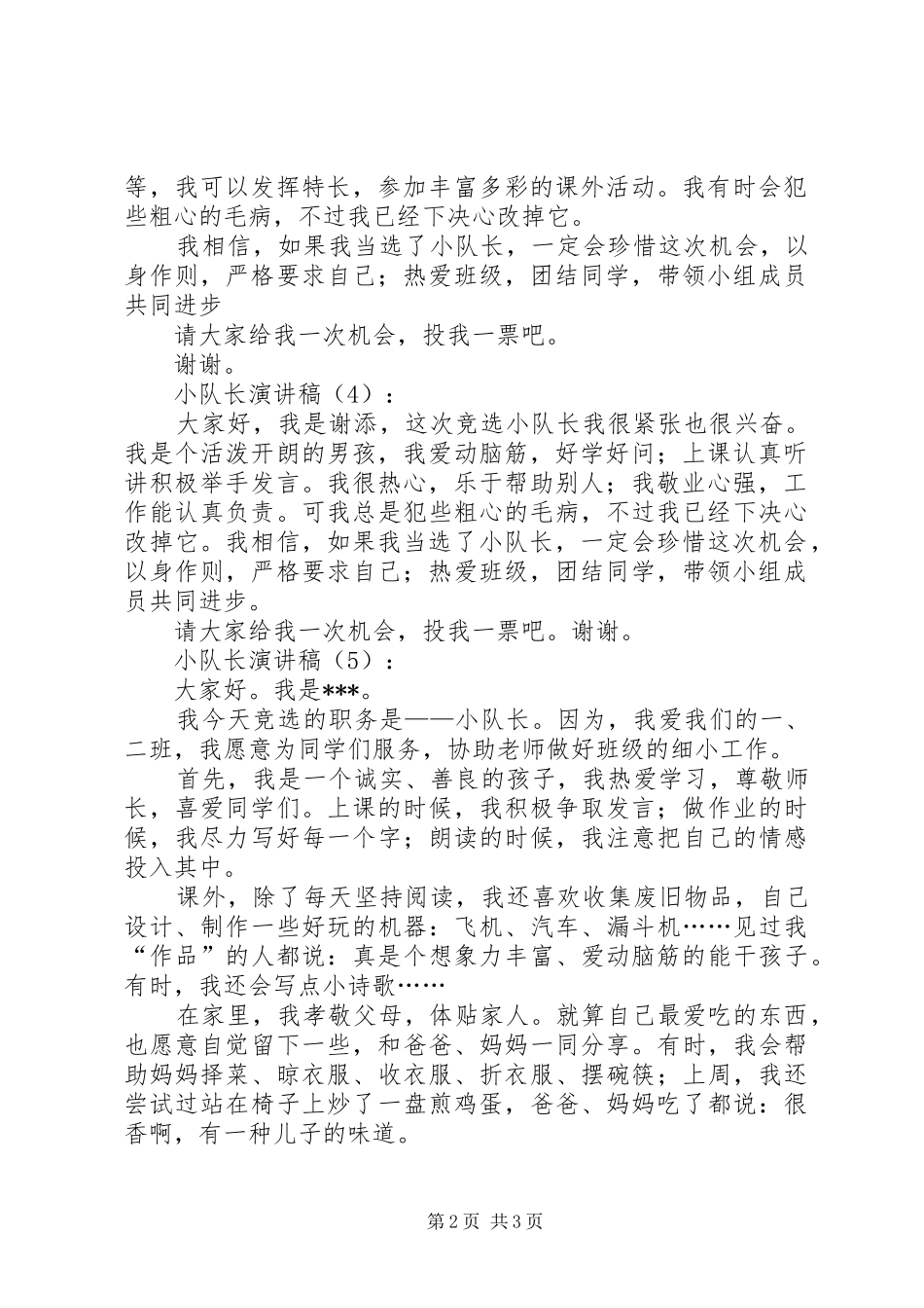 小队长致辞演讲稿5篇_第2页