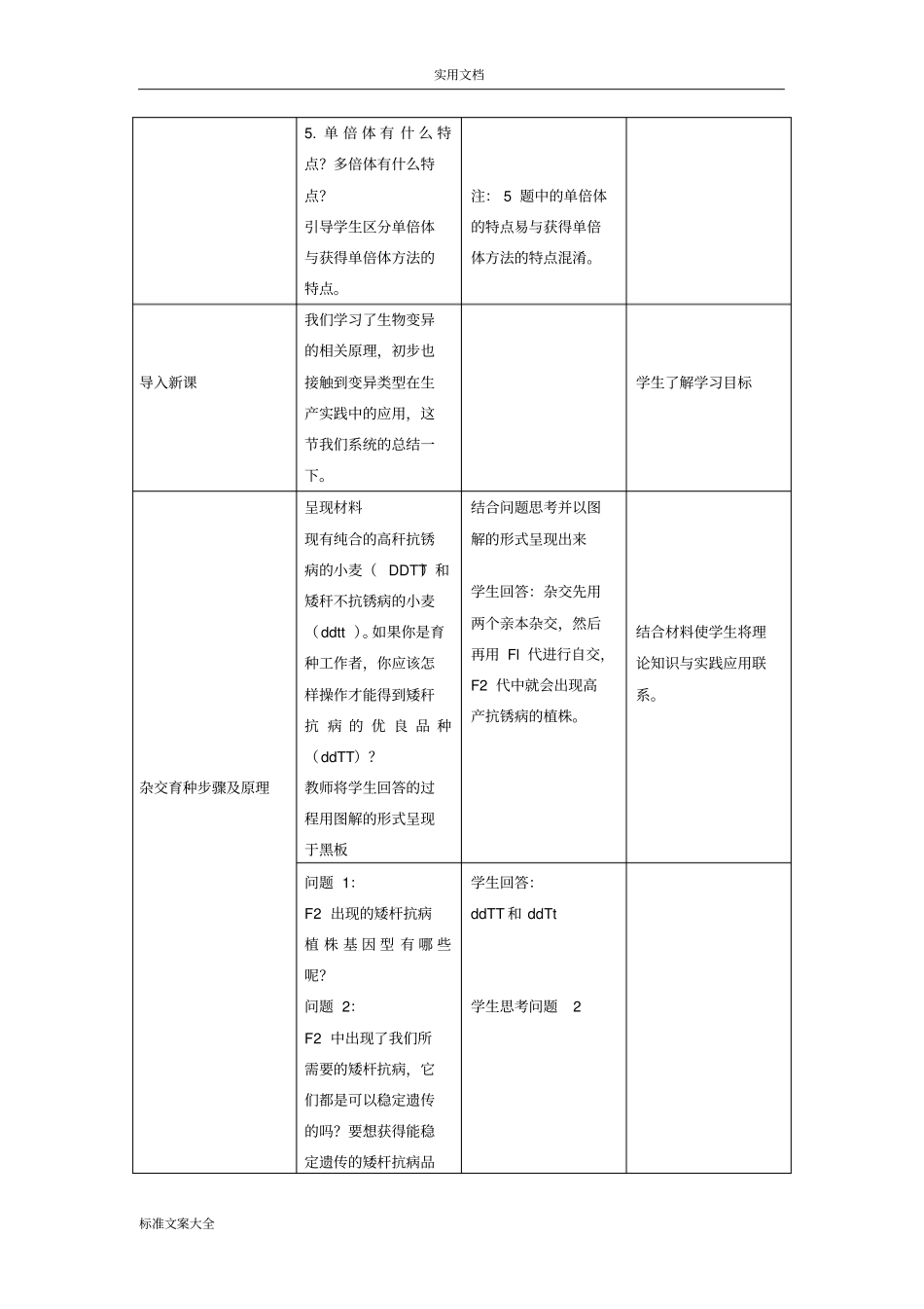 杂交育种教学设计课题_第3页