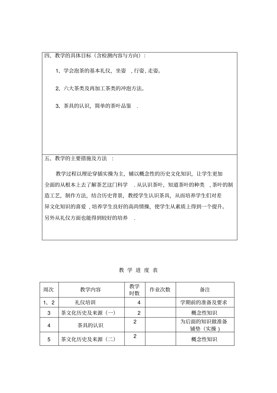 李仕媛茶艺课教学计划进度表_第2页