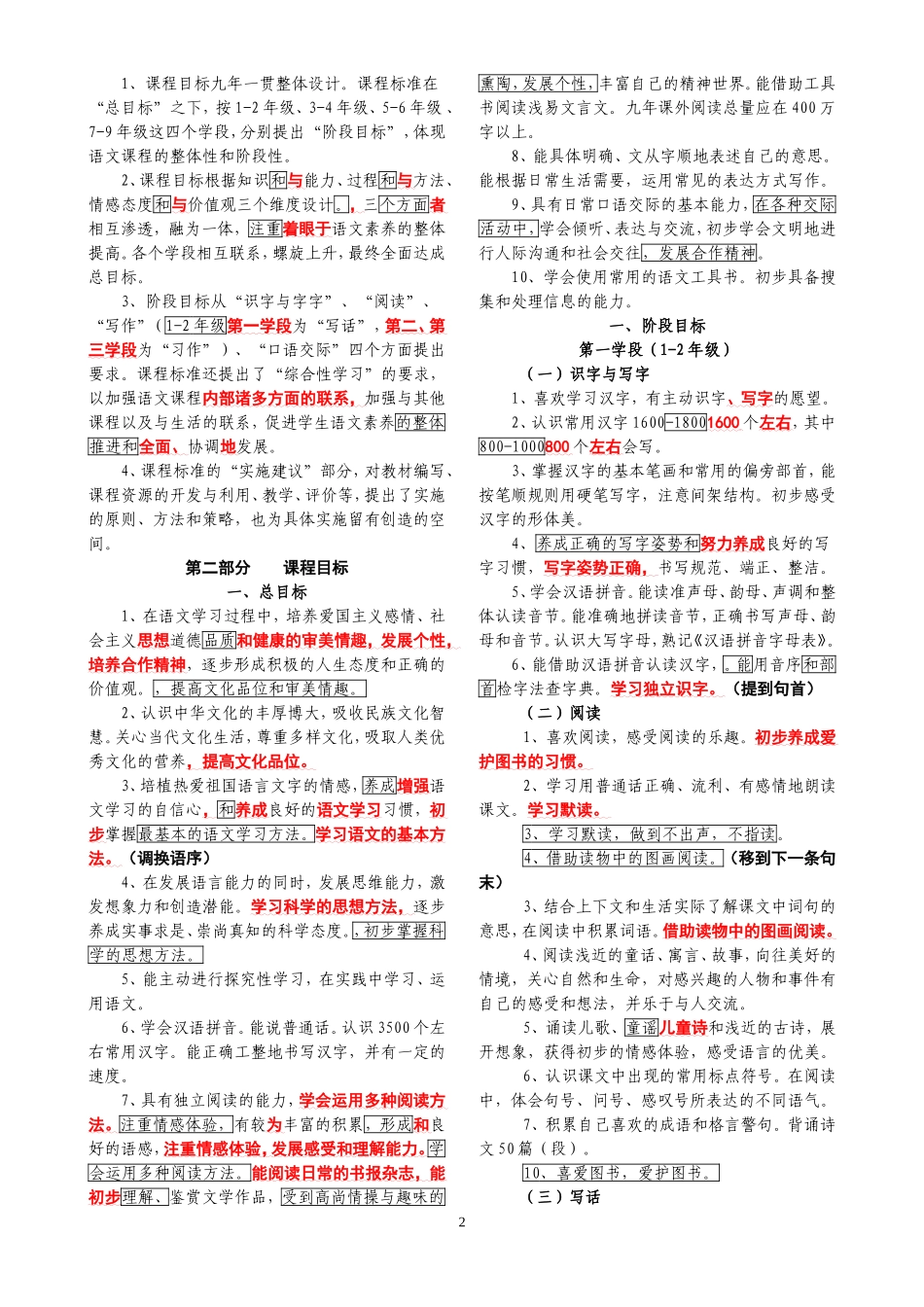 初中语文课程标准(最新版)_第2页