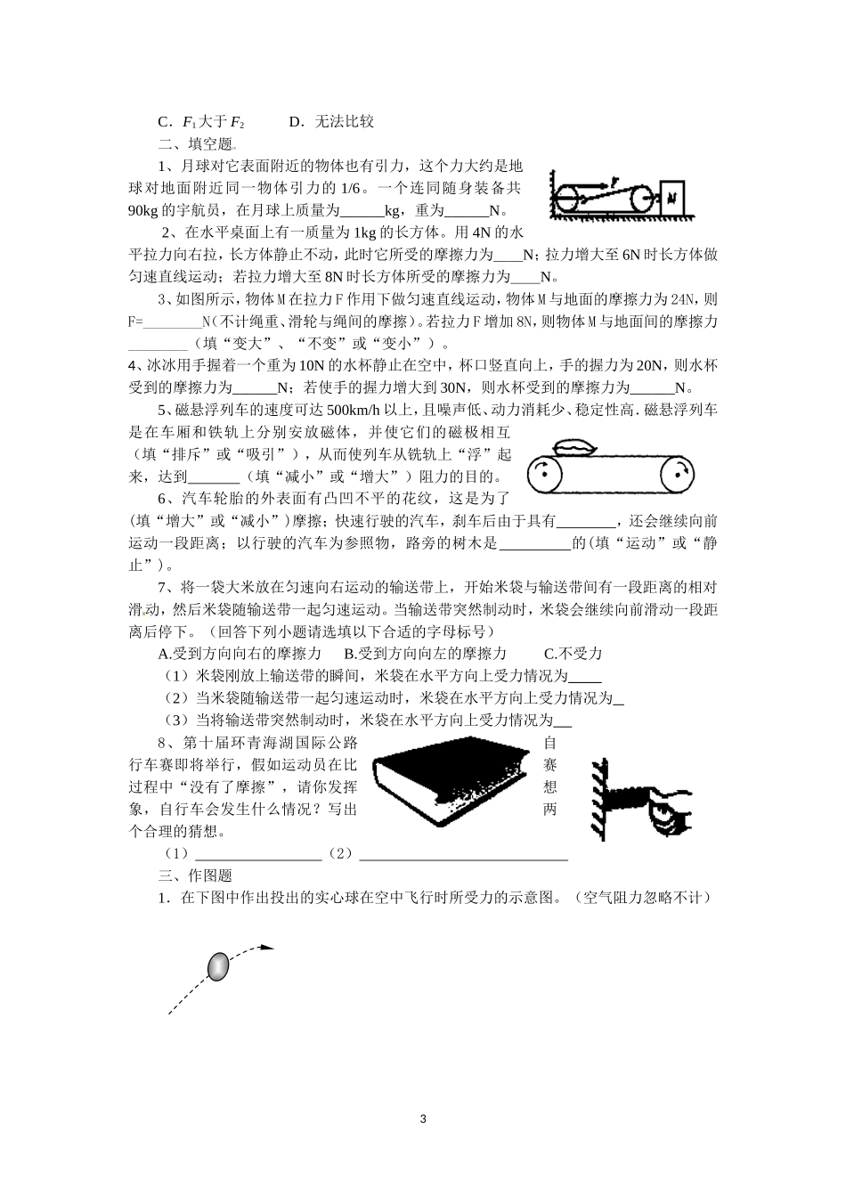 初三专题复习重力_第3页