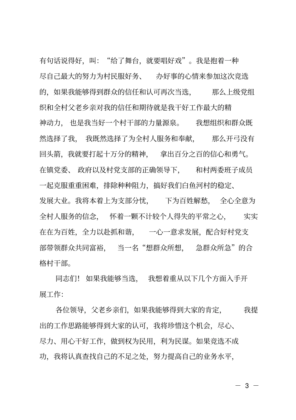 村主任竞选述职_第3页
