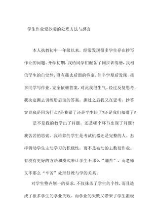 新学生抄袭作业思考MicrosoftWord文档