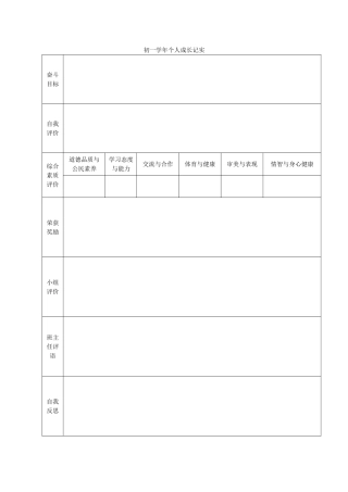 初一学年个人成长记实