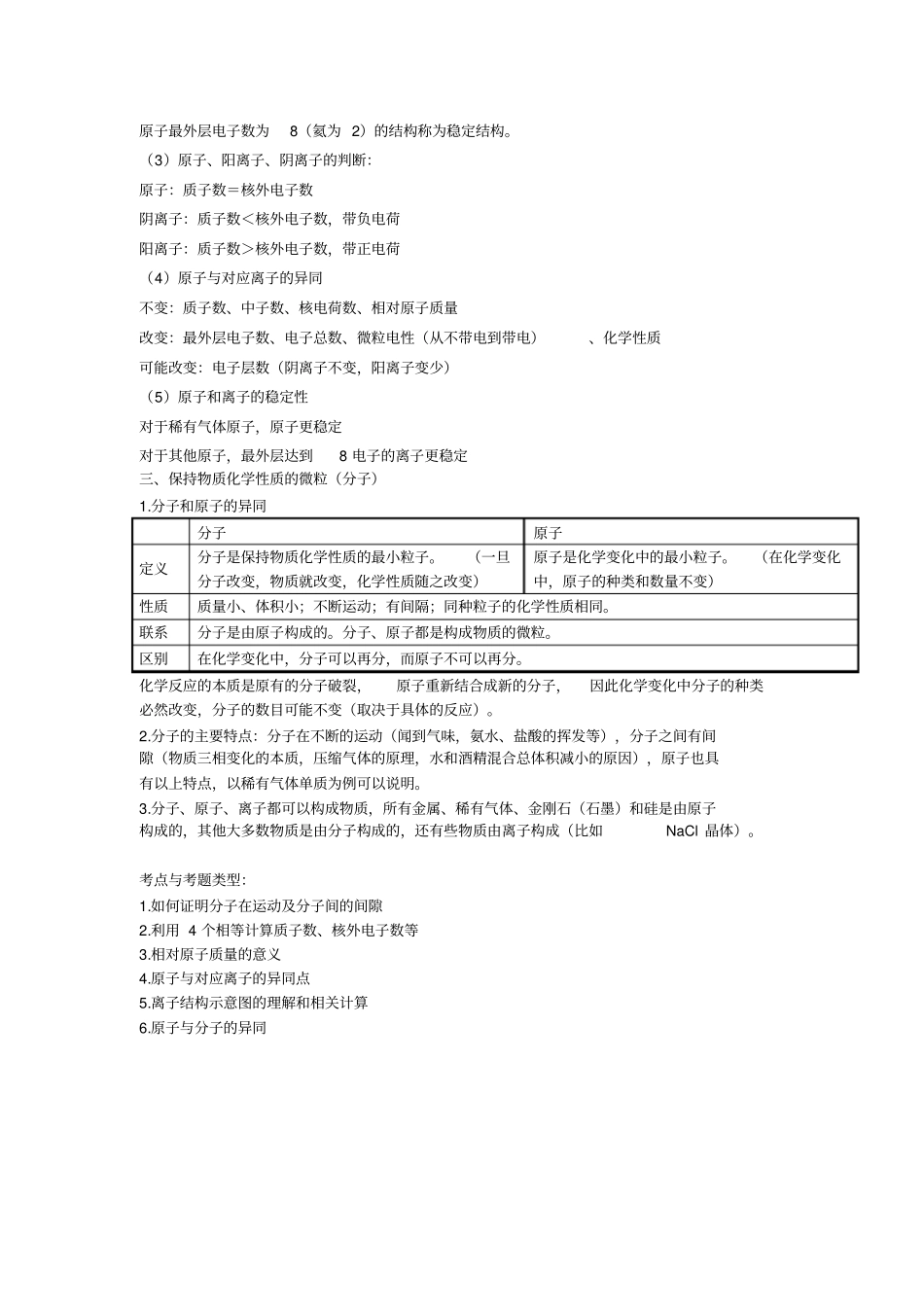 构成物质的微粒知识点20160301_第2页
