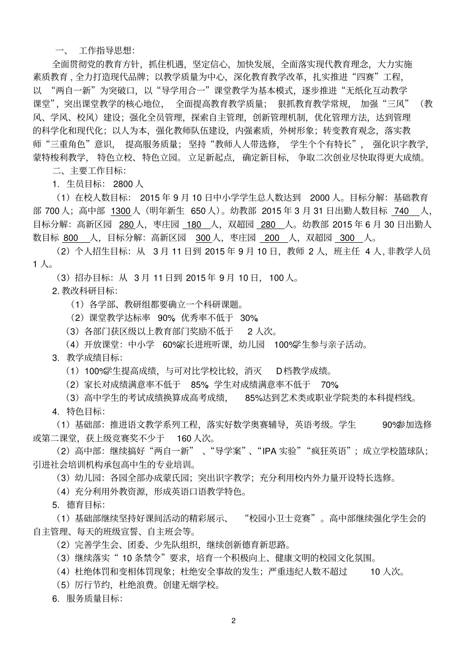 枣庄现代学校2015计划下02剖析_第2页