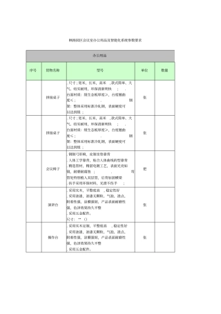 枫杨园区会议室办公用品及智能化系统参数要求
