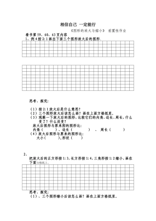 图形的放大与缩小前置性作业