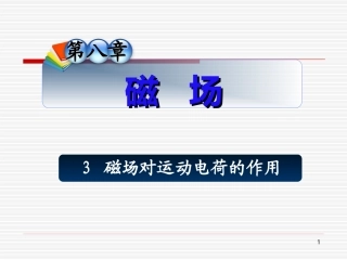高三物理课件：第八章3磁磁场对运动电荷的作用