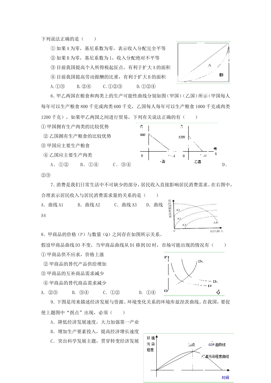 高考政治曲线图专题突破二_第2页