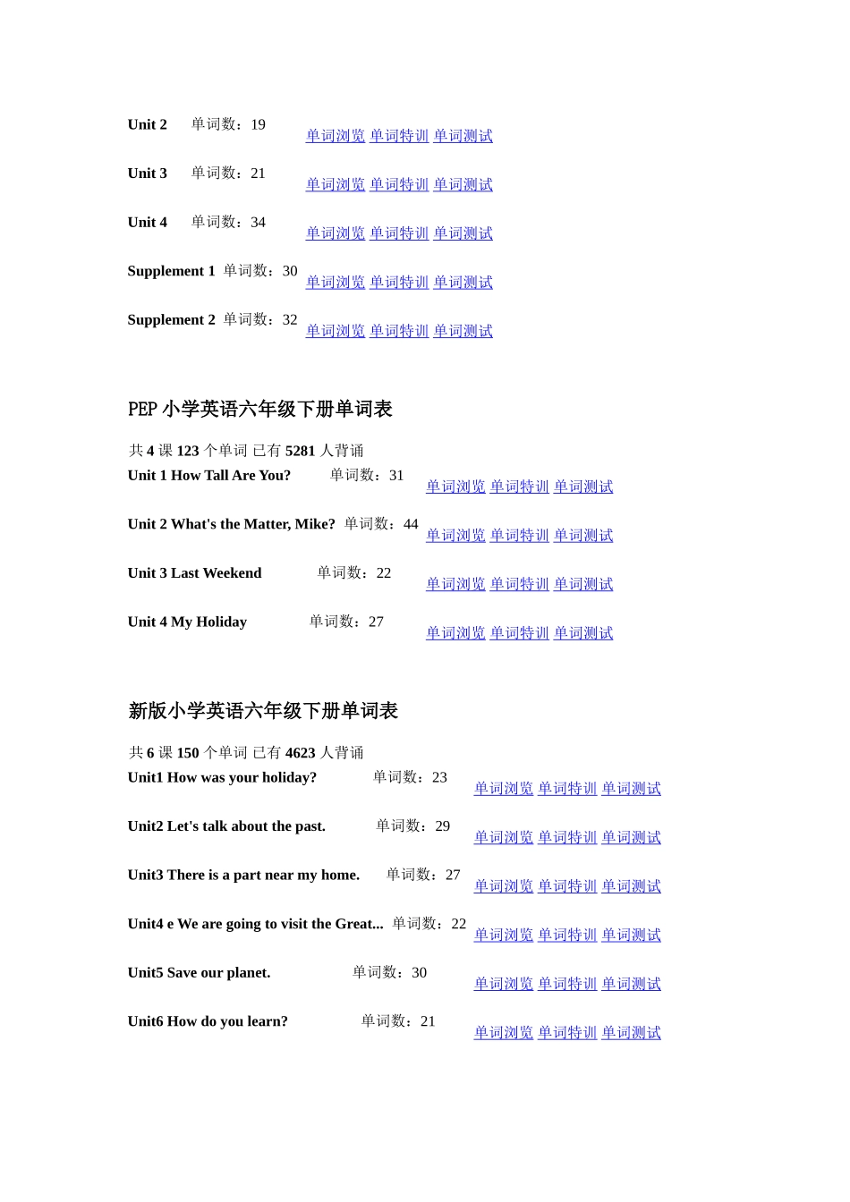 小学六年级英语下册单词表_第3页