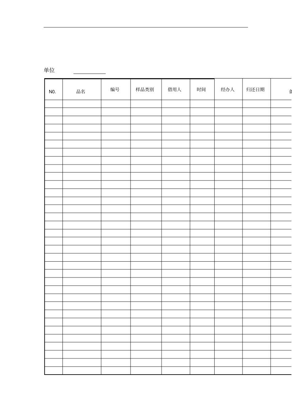 某公司样品借用表_第1页