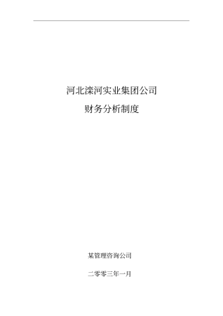 某公司财务分析制度汇总