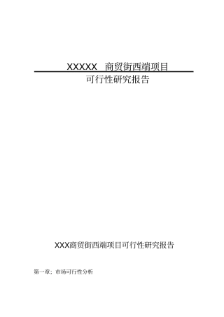 某商贸街项目可行性研究报告