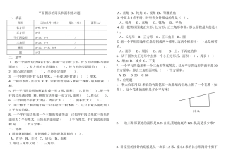 小学六年级数学总复习平面图形的周长和面积练习题