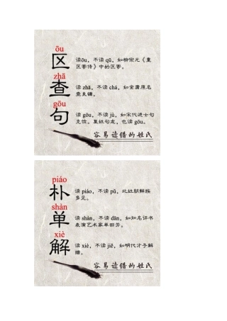 姓氏读音（总有几个你读错了）