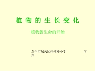 植物的生长变化