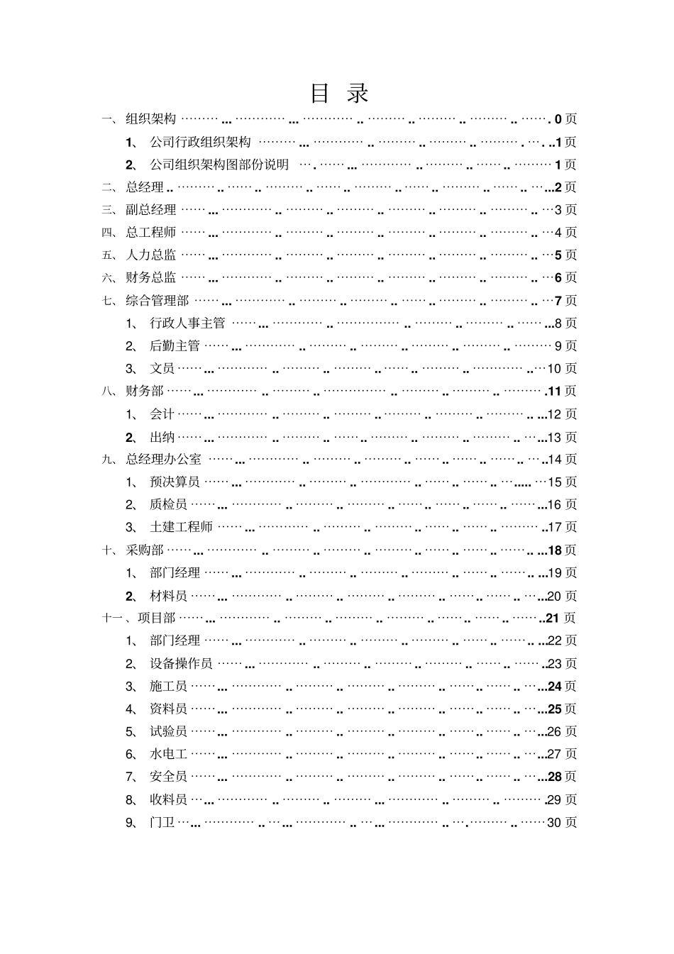 某建设工程公司部门职能及岗位职责汇编33_第2页