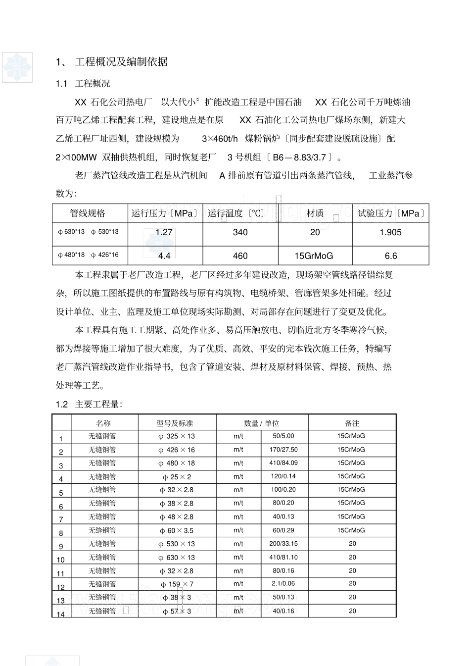 某热网蒸汽管线改造安装施工方案_secret【】_第3页