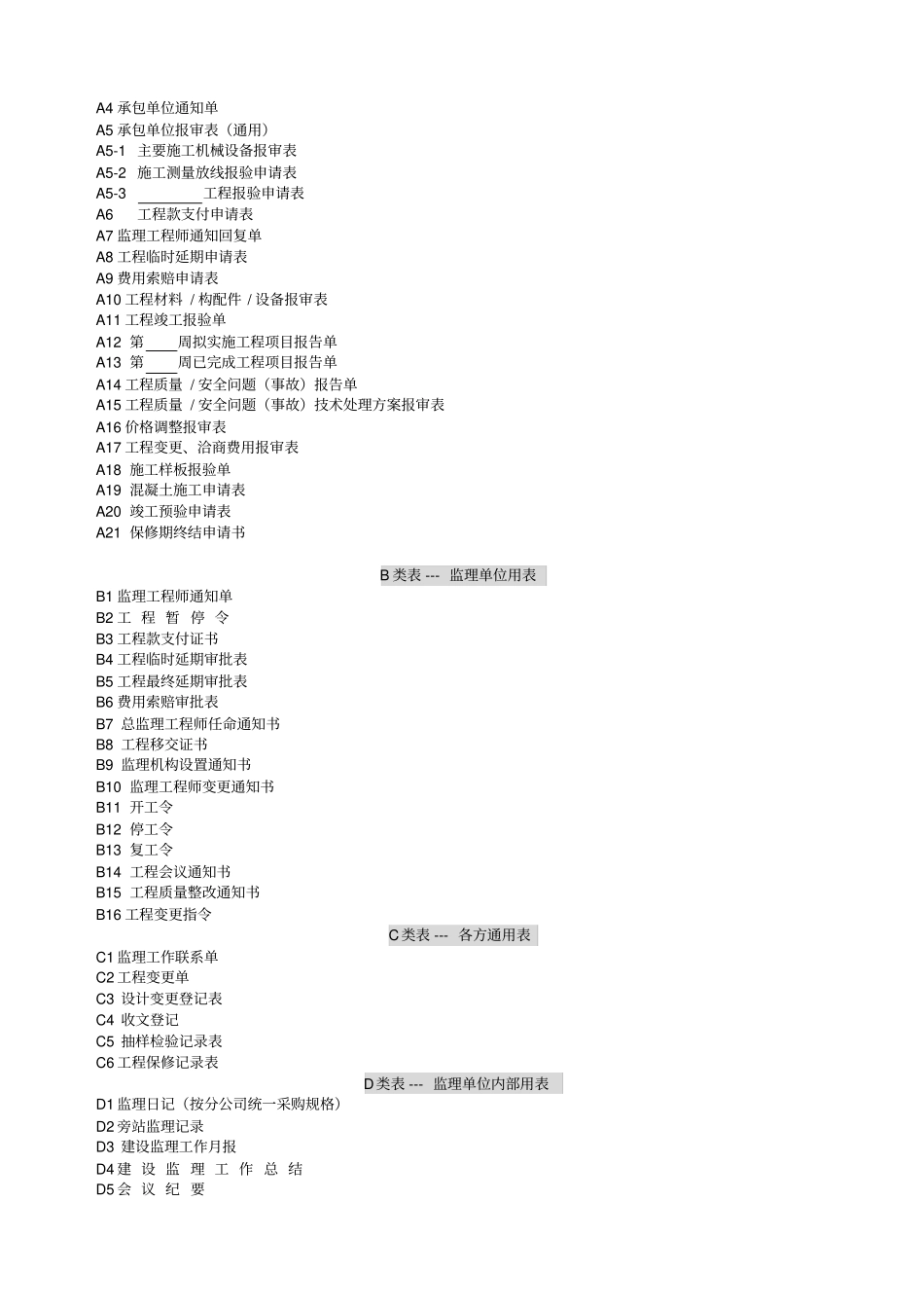 某监理咨询公司监理统一用表_第2页
