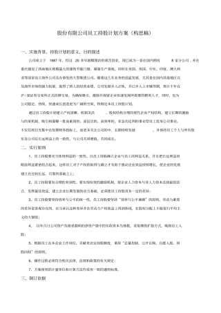 某股份有限公司员工持股计划方案