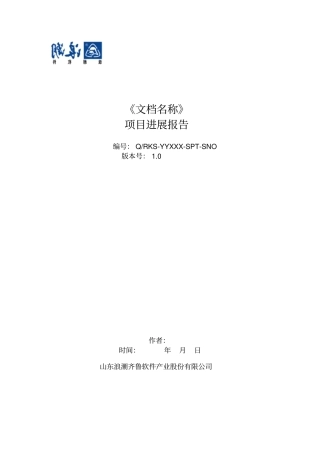 某软件项目进展报告