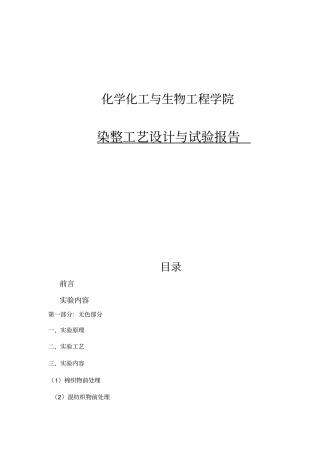染整试验报告